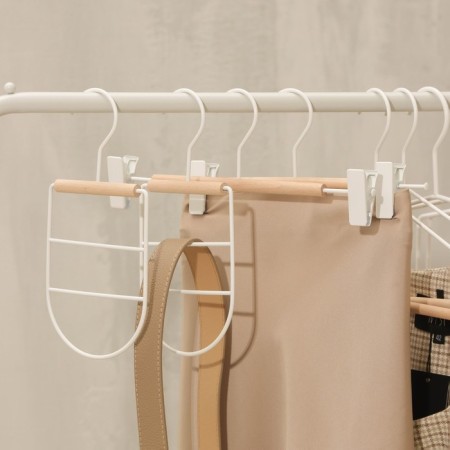Monnector Organizer for belts and scarves multi -level Ladoom Laconique, 11.5 × 23 × 1.1 cm, white color-5