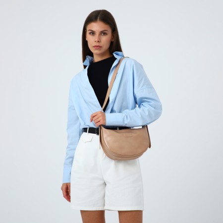 Women's bag with lightning, beige color-1