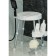 Apollo seat for the bathroom, with a holder, shelf, aluminum, plastic, d = 36 cm, white color