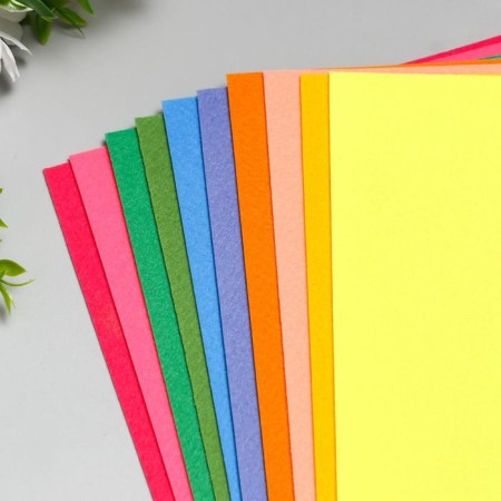 A set of decorative felt "Assorted 5" 10 sheets 22x30 cm 1.2 mm-2