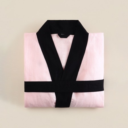 Women's bathrobe long SL Home "Rose" size 44-52,100% flax, 150g/m2-3