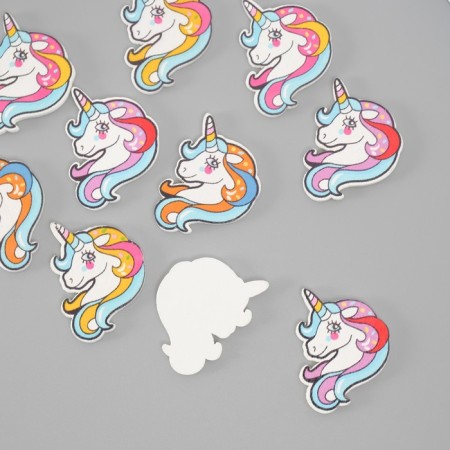 Decor for creativity tree "Unicorn head" set of 10 pcs 2.4x3 cm-1