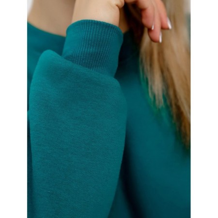Female sweatshirt with combing, size 52, turquoise color-2