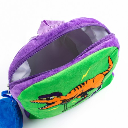 Baby plow -checker with a purse "Dinosaur", 24*24 cm, purple color-5