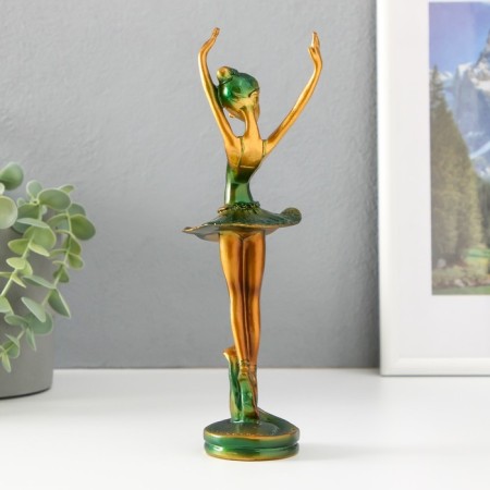 Polystone souvenir "Ballerina in a green pack" 22x8x6 cm-2