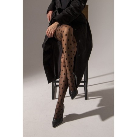 Teenage tights "large peas", black color, height 158-164 cm-2