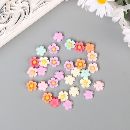Decor for creativity plastic "Multi -colored forget -me -nots" set of 30 pcs 1x1 cm-2