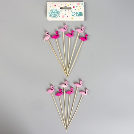 Flamingo skewers, in a set of 12 pieces, color mix-2