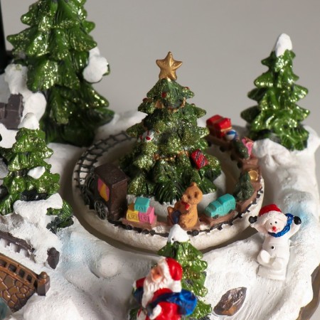 Souvenir Polystone Water Ballion Music, Light "Lapland" is spinning d = 10 cm 25.5x17x16 cm-4