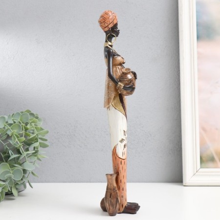 Souvenir Polystone "African with a jug, color dress" 31x6x6.5 cm-1