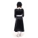 Carnival black dress with a white collar, satin, p/e, rr34, p134