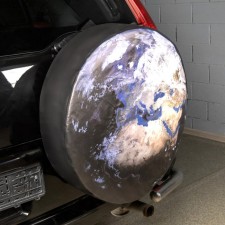 SkyWay reserve cover “Earth”, R15, diameter 67 cm, eco -leather polyester