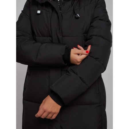 Coat insulated winter female, size 44, black color-12