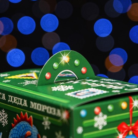 Gift box "Mail Santa Claus" Green 15.5 x 12 x 8 cm-5