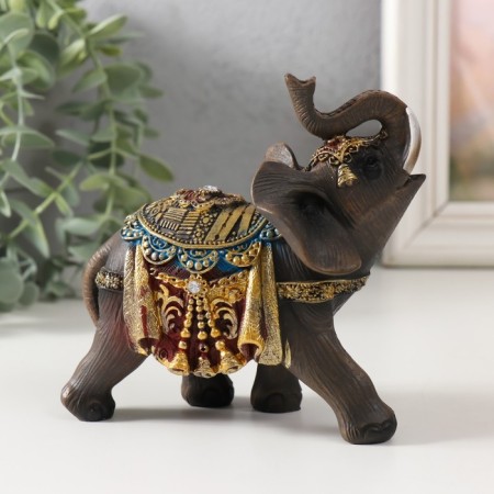 Polystone souvenir "Dark Elephant in Red Popone" MIX 12x6x12 cm-4