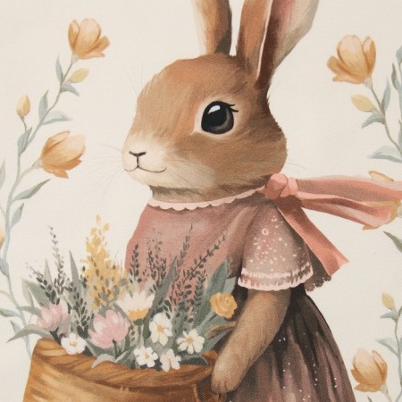 Ku. Ku. Etel "Bunny with a basket" 40x70 cm, 100% HL, 190g/m2-2