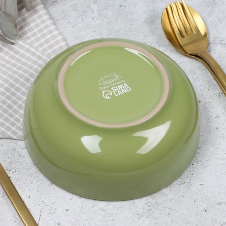 Deep plate ceramic olive, 15.5 x 6.5 cm, 800 ml, green color-5