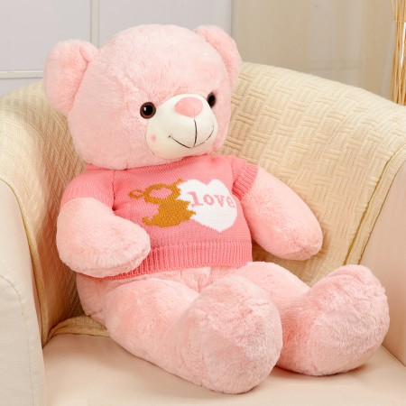 Soft toy "Bear" in a jacket, 75 cm, pink color-1