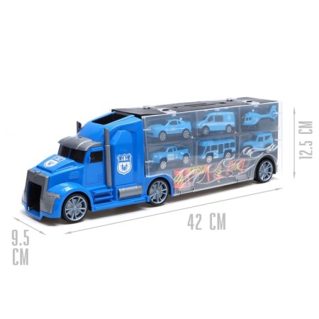 Truck "Carrier", included 6 cars and road signs-1