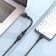 Hoco U107, USB (M) cable - Type -C (F), 2 A, 0.1 m, wicker wire, data transfer, black