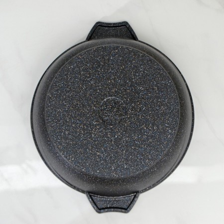 Frying "granite Star", 2.4 l, d = 26 cm, h = 7.5 cm, glass cover, anti -stick coating, black color black-2