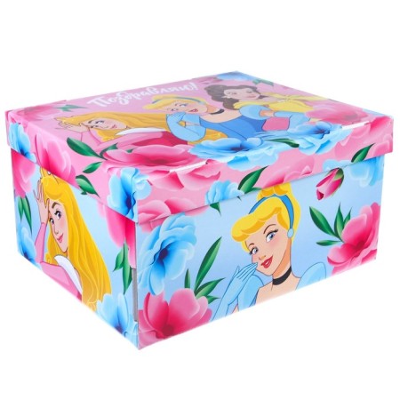 Gift box with a lid, folding "Congratulations" 31x25.5x16 cm, princesses-2