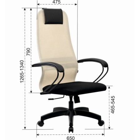 Кресло для руководителя BRABIX PREMIUM Ultimate EX-800 пластик, сетка Х2, черный/бежевый-5