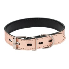 Collar leather two-layer, width 2.5 cm, Osh 29-39 cm, pink
