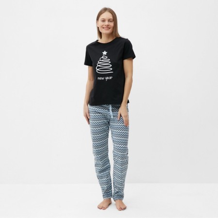 Women's T -shirt "Christmas tree", black color, size 54-2