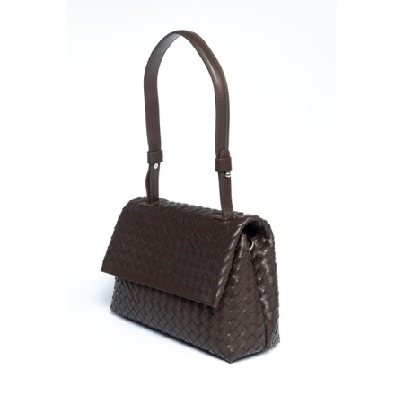 Bag Cross-Body women, genuine leather, ludor dark brown, 27x12x18 cm-1