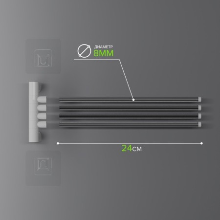 Towel holder, 4 knitting needles, Velcro-2