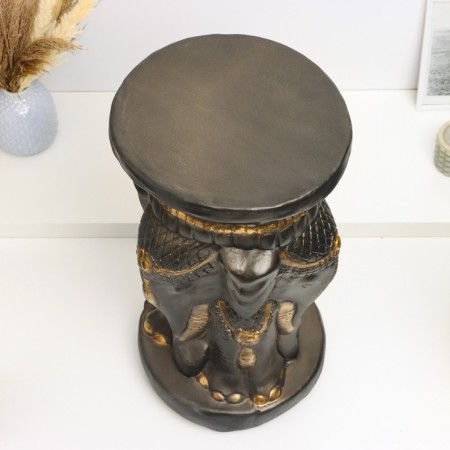 Figure - stand "Three elephants" 28x28x50cm, black gold-2
