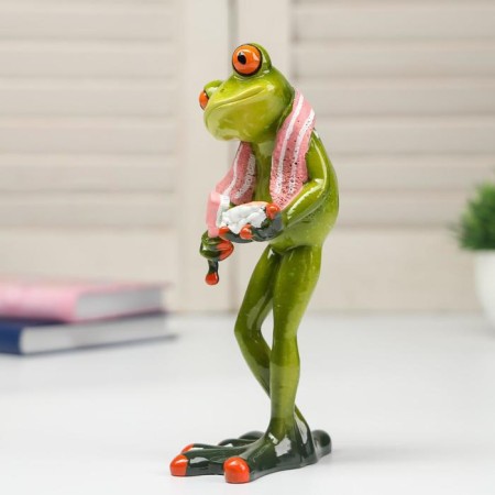 Souvenir Polystone Lak "The Frog cleans the jaw" 16.5x5.8x8.5 cm-2