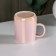 Ceramic mug with a spoon "Tree", 380 ml, pink color
