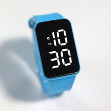 Electronic watch watches, 3 atm, silicone strap, blue