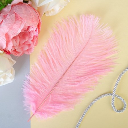 Feather for decor, size: 20-24 cm, pink color-4