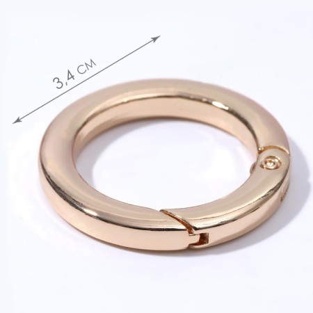Carabin ring is flat, d = 25/34 mm, thickness - 4.5 mm, 5 pcs, the color of the gold-1