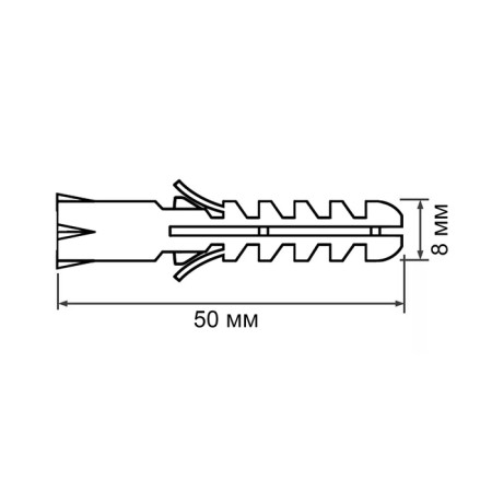 Duble "Tundra Krep", type S, spacer, polypropylene, 8x50 mm, 16 pcs-6