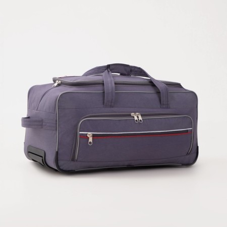 Road bag on wheels, lightning department, 3 outer pockets, gray color