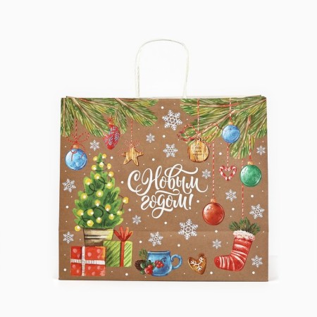 Package Gift New Year's craft "Funny New Year", 28 x 15 x 32 cm, New Year-2