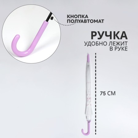 Umbrella - semi -automatic “flowers” ​​cane, 8 spokes, r = 45 cm, color mix-1