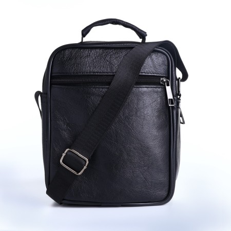 Male bag on lightning, long belt, black color-2