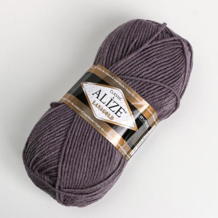 Yarn "Lanagold" 51% acrylic, 49% wool 240m/100g (348 - dark gray)-1