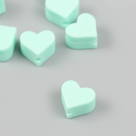 Busina silicone "heart" mint green d = 1.4 cm