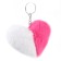 Soft toy "heart" halves, on a key fob, 10 cm, white-pink color