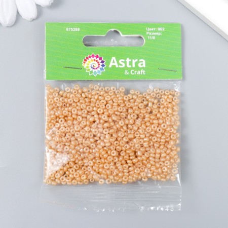 Beads "Astra" 11/0, 20 g (902 St. Gold/Opennial, matte)-2