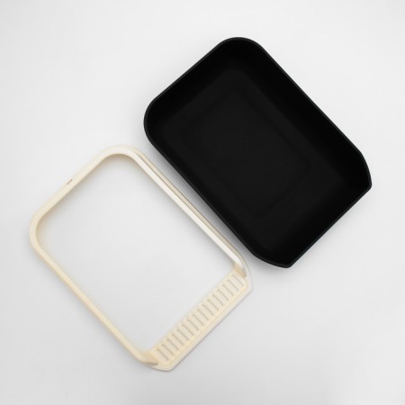 A high side toilet with a scoop and a filter, 50 x 36 x 21 cm, black-8