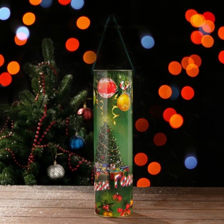 Gift box, tube for the bottle "Emergency Christmas tree", (330 mm inside height), 92 x 350 mm