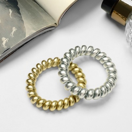 Hair elastic band "spring" matte overflow, D-5.5 cm, mix-1