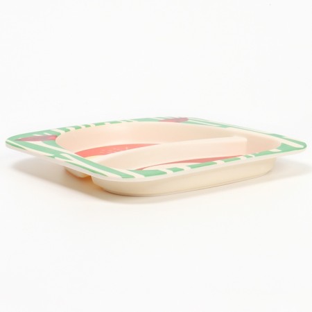 A set of children's dishes "Fox", from bamboo, 5 items: plate, bowl, glass, cutlery-4